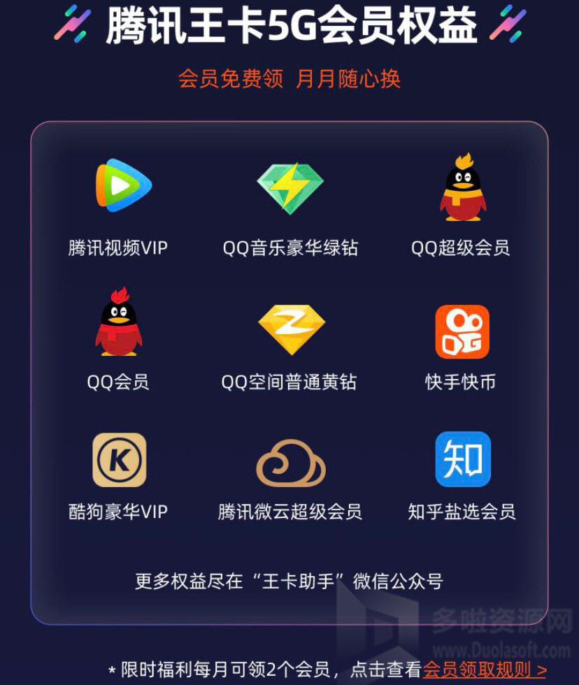 腾讯王卡5G会员权益