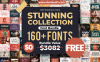 166种Stunning Font Bundle高级字体终身商业许可免费送
